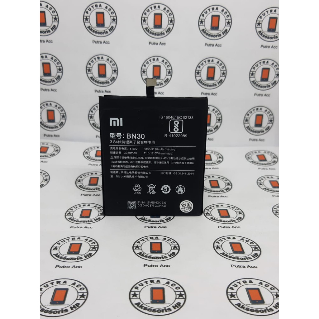 Batre Baterai Xiaomi Redmi 4A / 4A Prime BN30 Battery