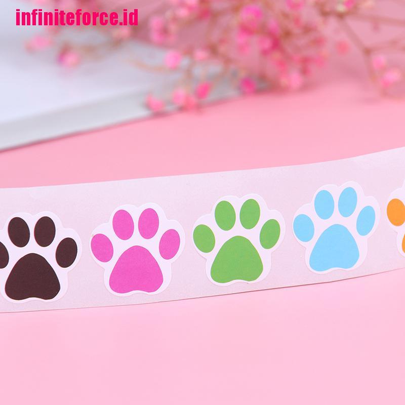 500pcs Colorful Paw Print Stickers Dog cat Paw Labels Stickers reward sticker