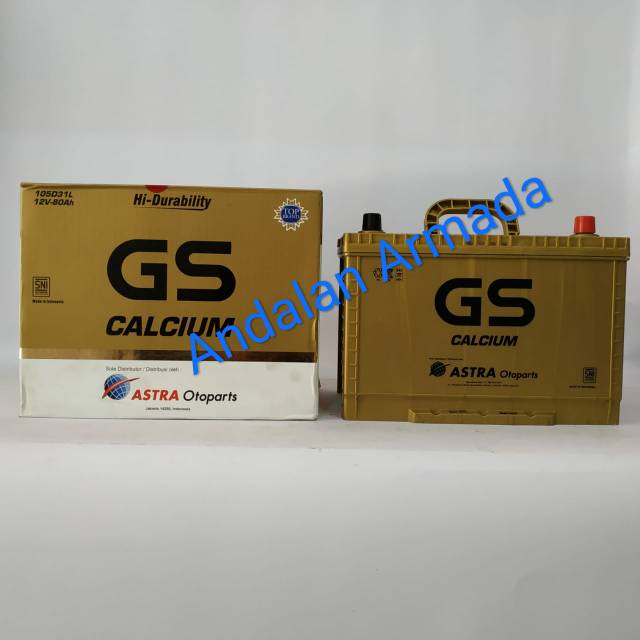 Aki kering Astra Otoparts GS Calcium 105D31L 80Ah