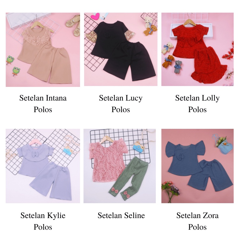 (COD) Setelan Anak Perempuan 1-3 tahun / Set Harian Anak Perempuan Baju Karakter Import Bayi Pesta kiosbalitaaprillia