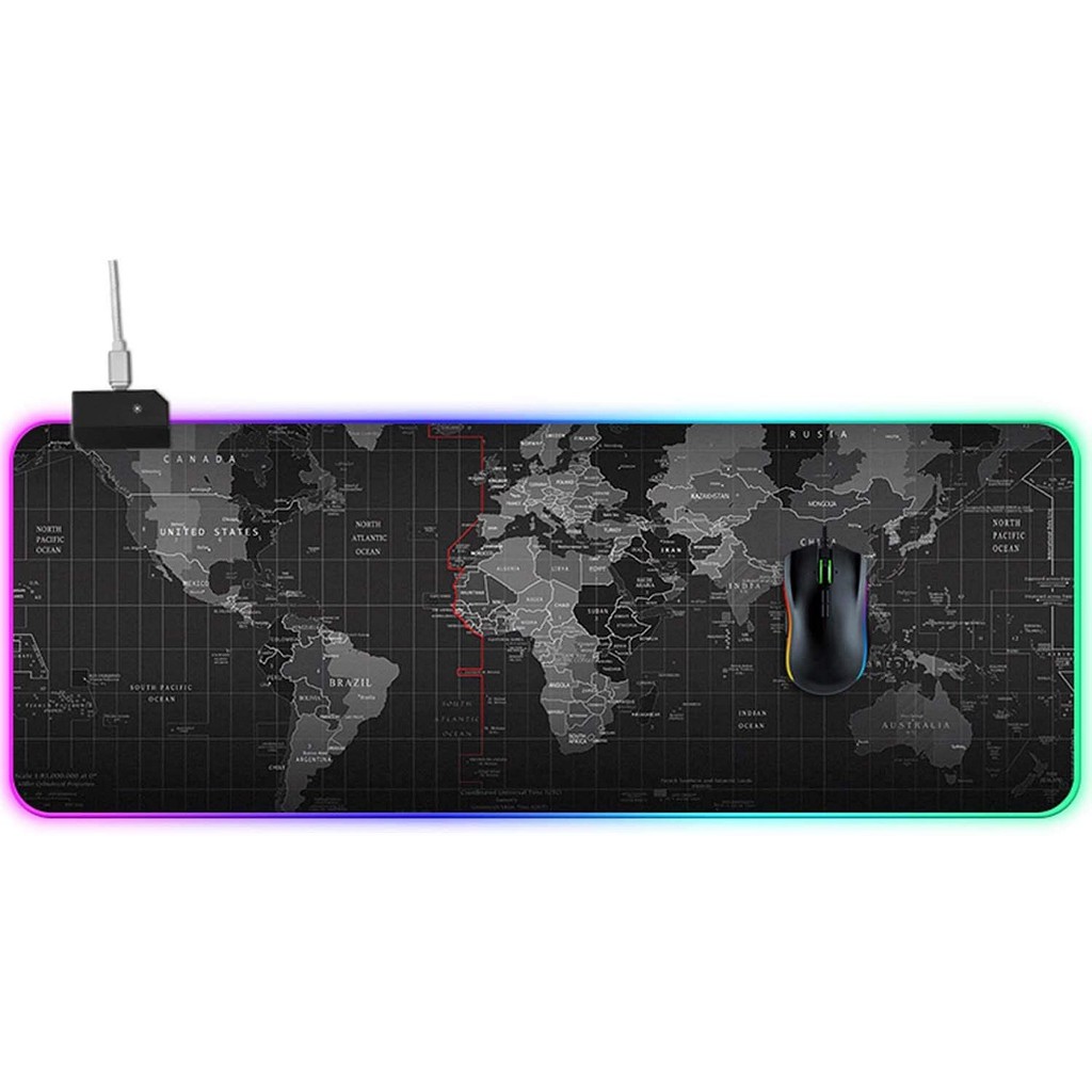 Extra Large MAP RGB Gaming Mouse Pad for Gamer with LED Lightning Mode Size 800 x 300 x 4mm