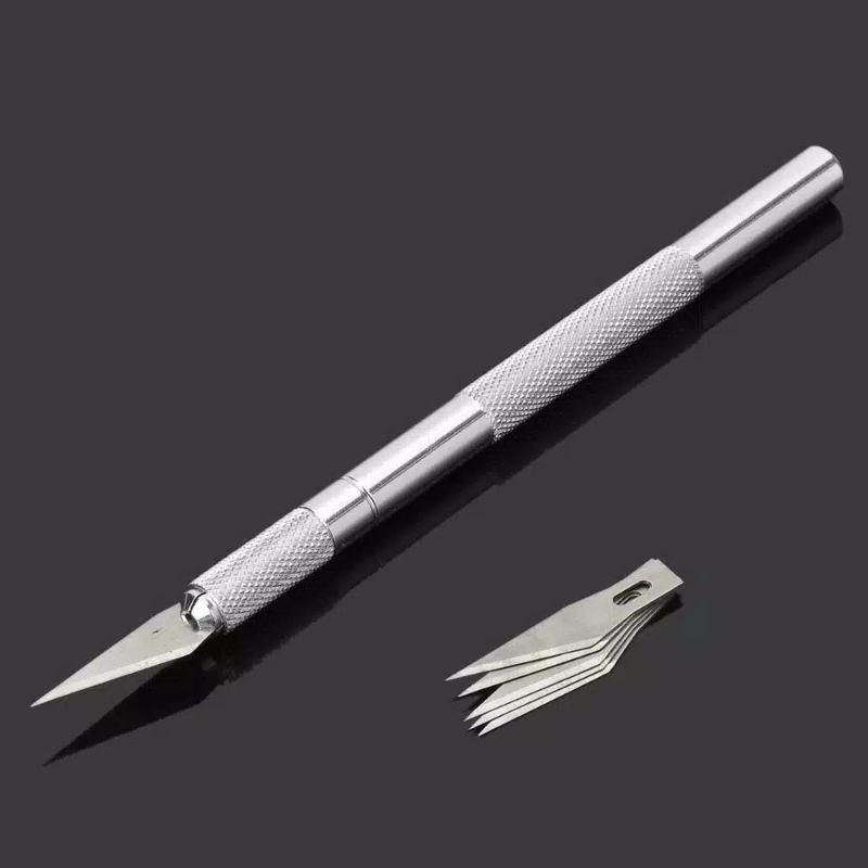 Pen cutter 6pcs/set Hobby knife art pen knife (total 6pcs mata pisau) / 1pc hobby knife pisau ukir + 1 mata pisau / 5pcs Refill only pen cutter