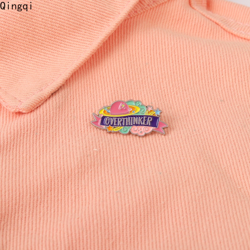 Bros Pin Enamel Desain Kartun Space Overthinking Warna-Warni Untuk Anak