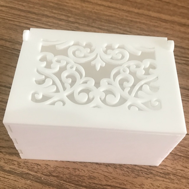 Ringbox akrilik putih untuk seserahan mahar pernikahan / kotak cincin akrilik