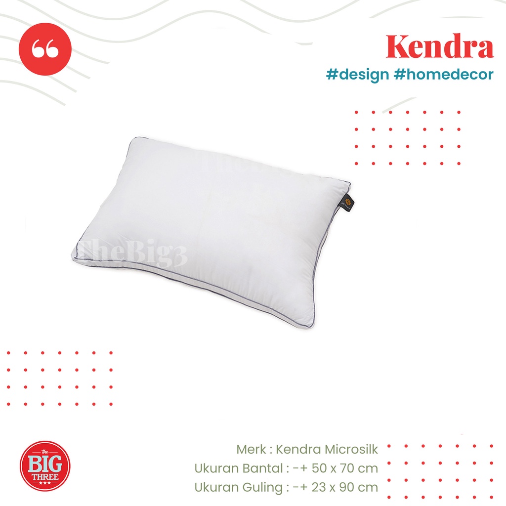 KENDRA - Bantal / Guling Microsilk - Soft Pillow Bolster - Super SIlicon grade AAA - Tidur - Kepala