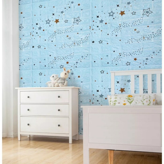 Wallpaper 3D motif bintang anak / wall sticker