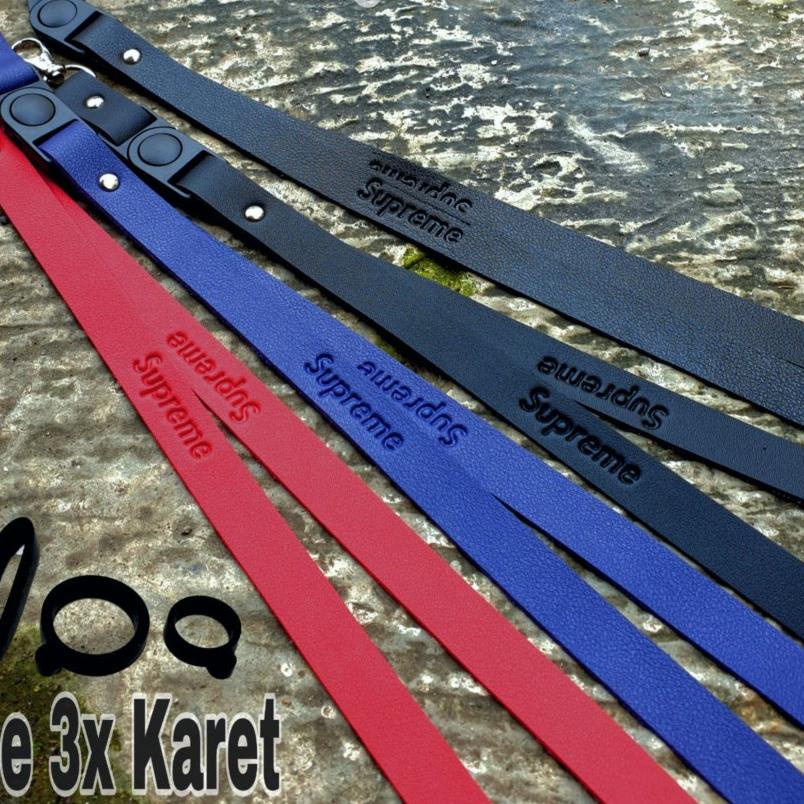 

Big Sale - Tali Lanyard Embos Suprm Bonus Karet Gantungan 3pcs