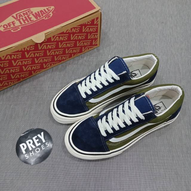VANS OLD SKOOL ANAHEIM STYLE 36 DX OLIVE GREEN NAVY