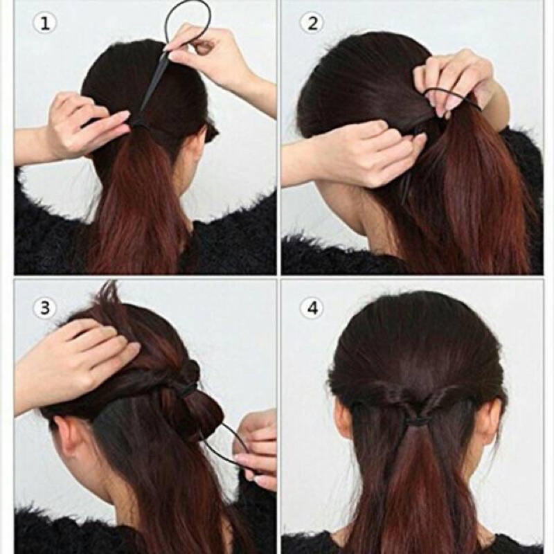 Delunashop sisir 4in1 Topsy Pony Tail Majic Hair Bun Aksesoris Rambut ikat rambut anak