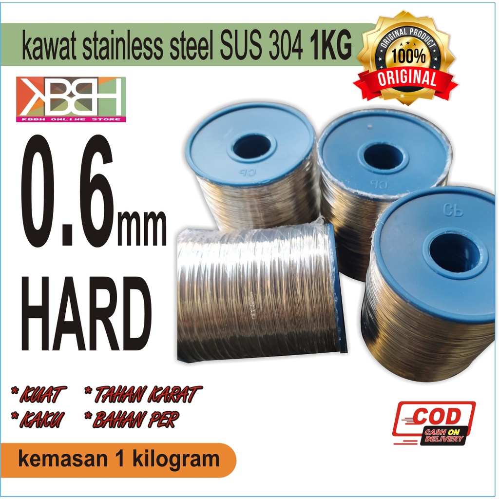Kawat Stainless Steel 304 Hard 0.6 mm 1Kg Kaku Keras Korea