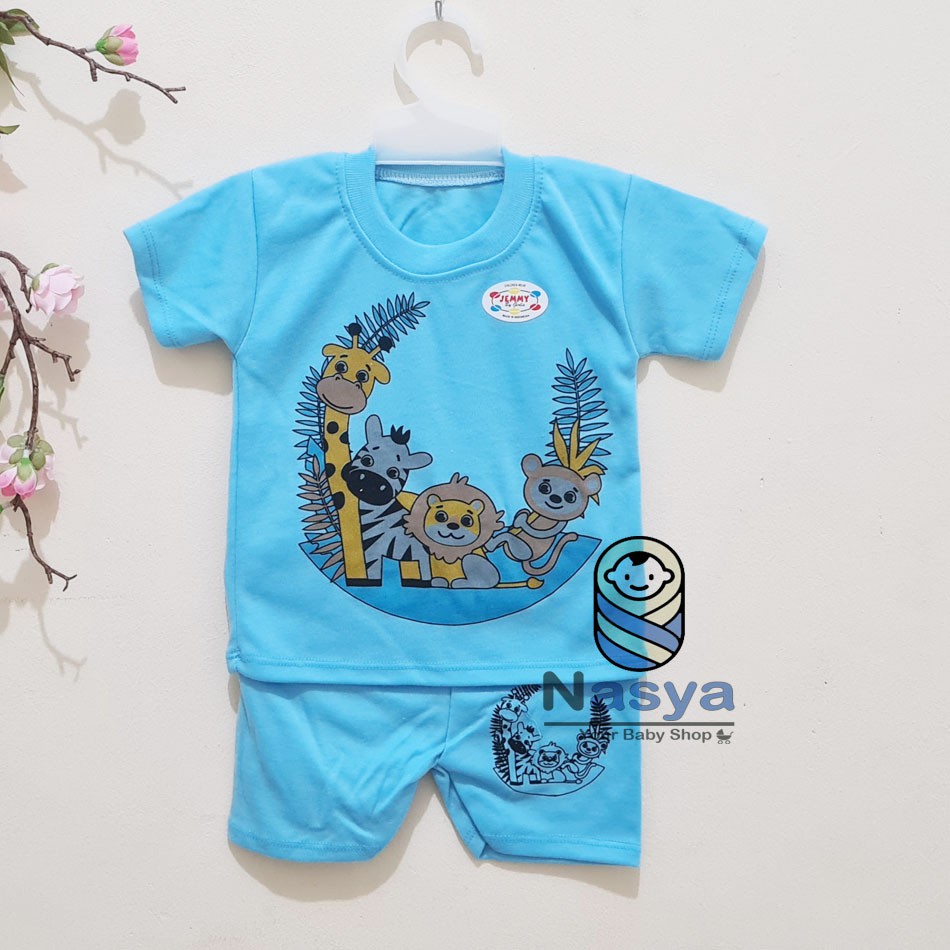 [J-004] Setelan Baju Pendek bayi laki-laki / Baju anak MURAH (0-6 bulan)