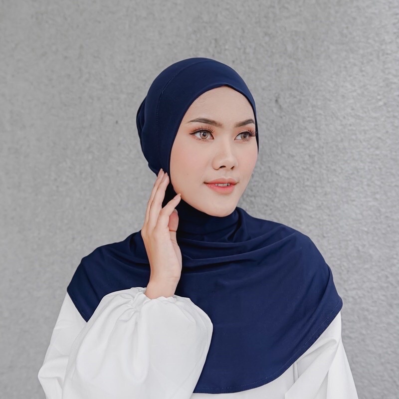 1 kg isi 19 Ciput Ninja Antem Zipper/ Bahan Kaos PE Nyaman / Inner Dalaman Jilbab Kerudung Resleting