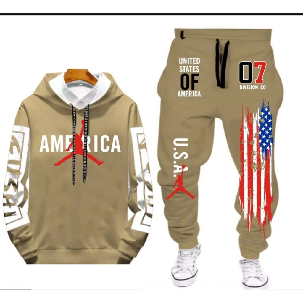 MUKZHOP - STELAN AMERICA / hoodie cowok / celana panjang pria