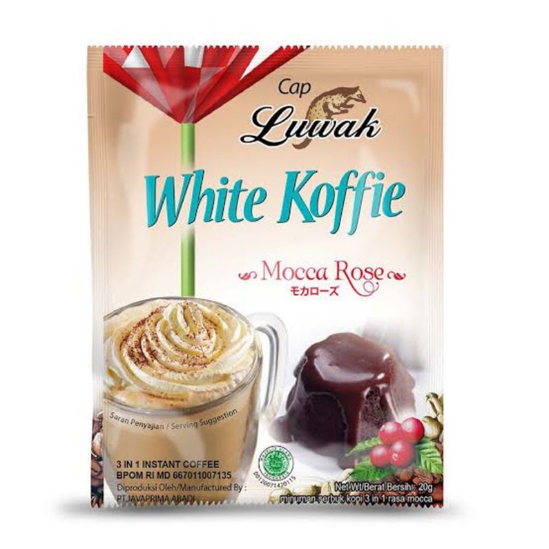 kopi luwak white koffie tarik malaka 30gr/ luwak french vanilla 20gr / luwak mocca rose 20gr renceng