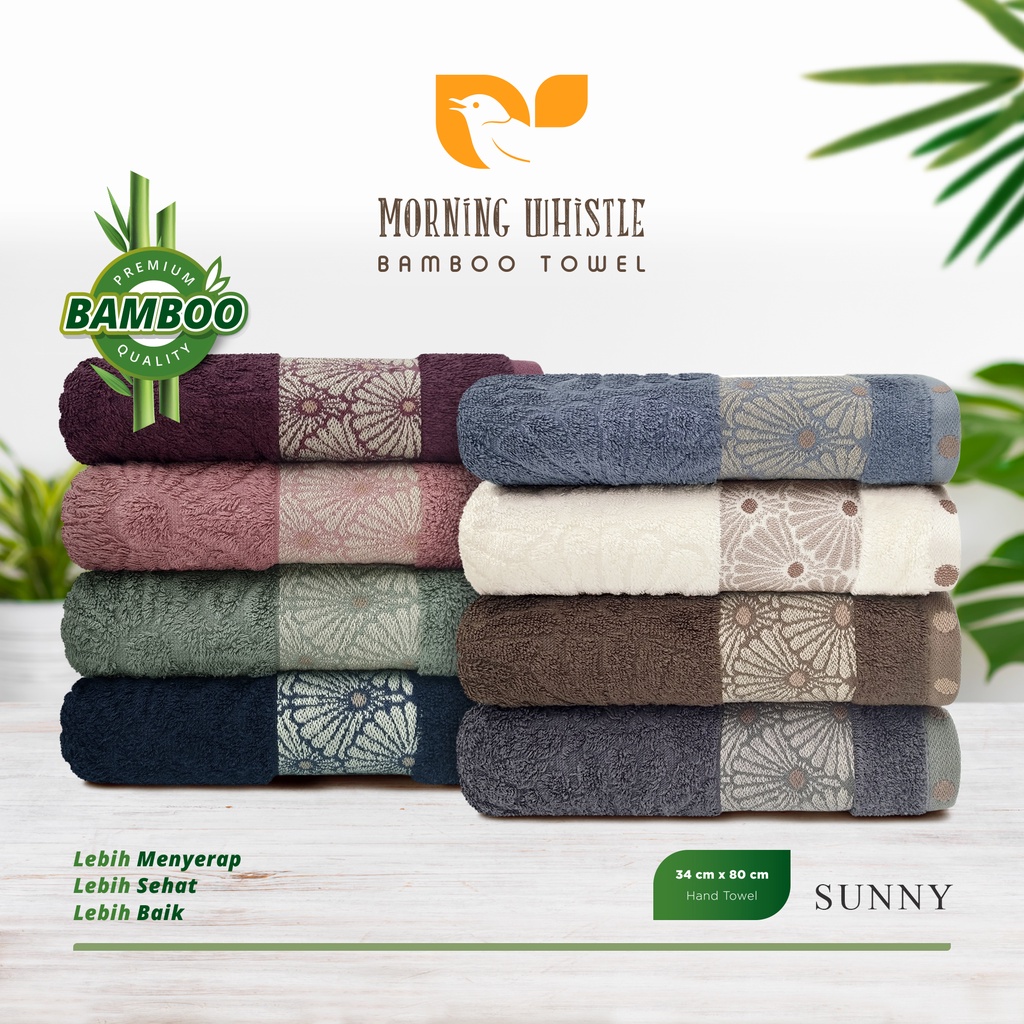 Handuk Terry Palmer Bambu Morning Whistle Bamboo SUNNY / Handuk Travel / Hand Towel 34 x 80 cm | 50 x 100 cm