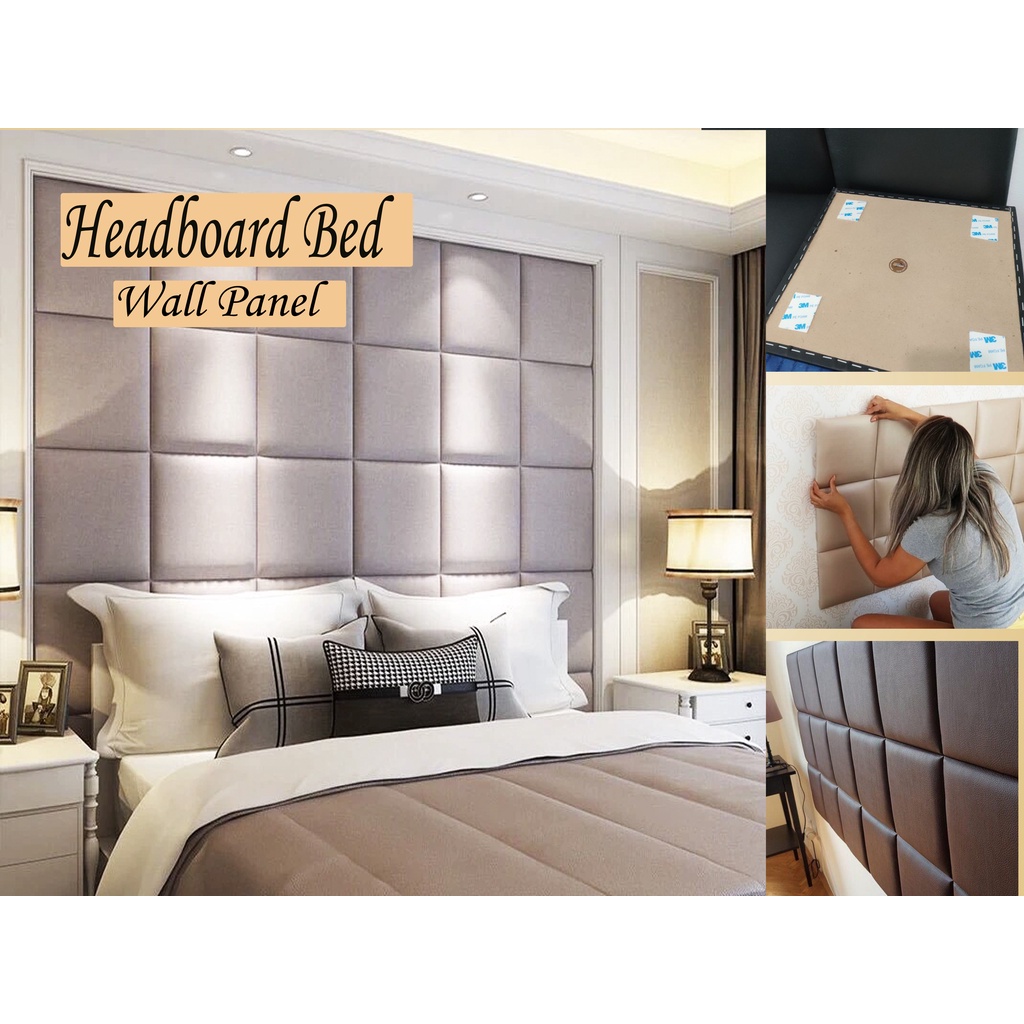 Headboard Bed Wall Panel Kedap Suara / Wall Foam Sticker 3D