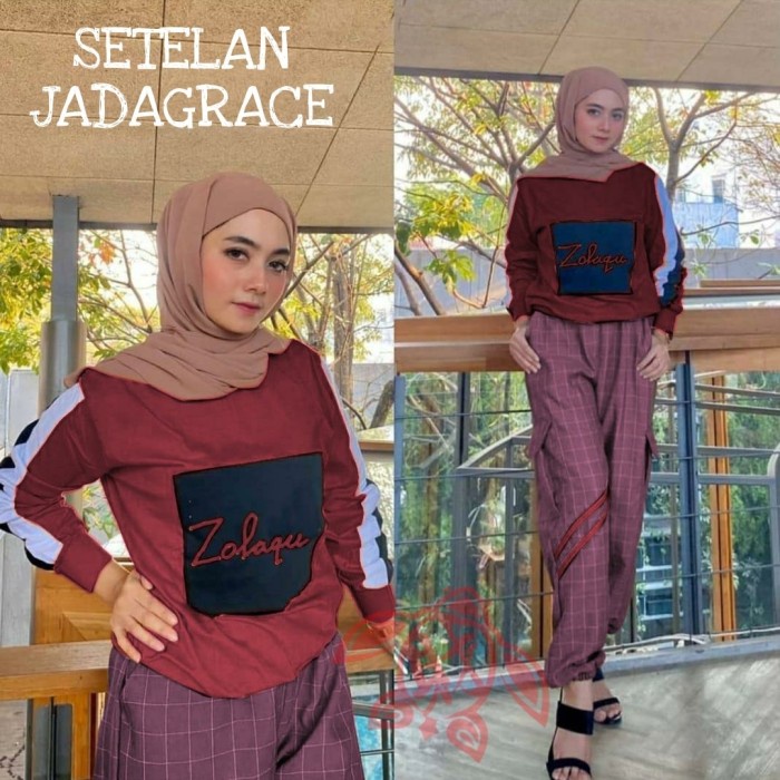 Setelan Training Baju Senam Olahraga Dan Baju Bersepeda Set Jadagrace  Set Merah Putih Keinian Terba