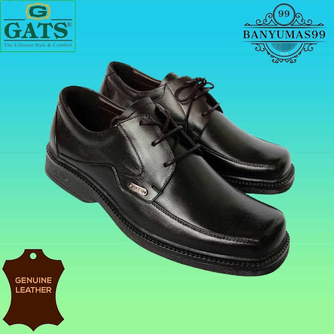 sepatu pantofel kulit gats RF 8008 hitam.sepatu formal gats ori