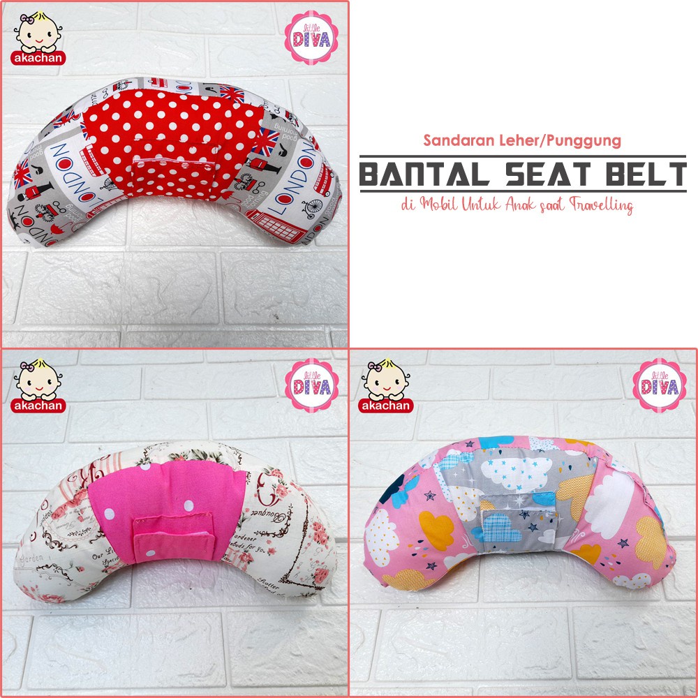 BANTAL SEAT BELT - Akachan Bantalan/Sandaran Leher &amp; Punggung Anak di Mobil Saat Travelling chn