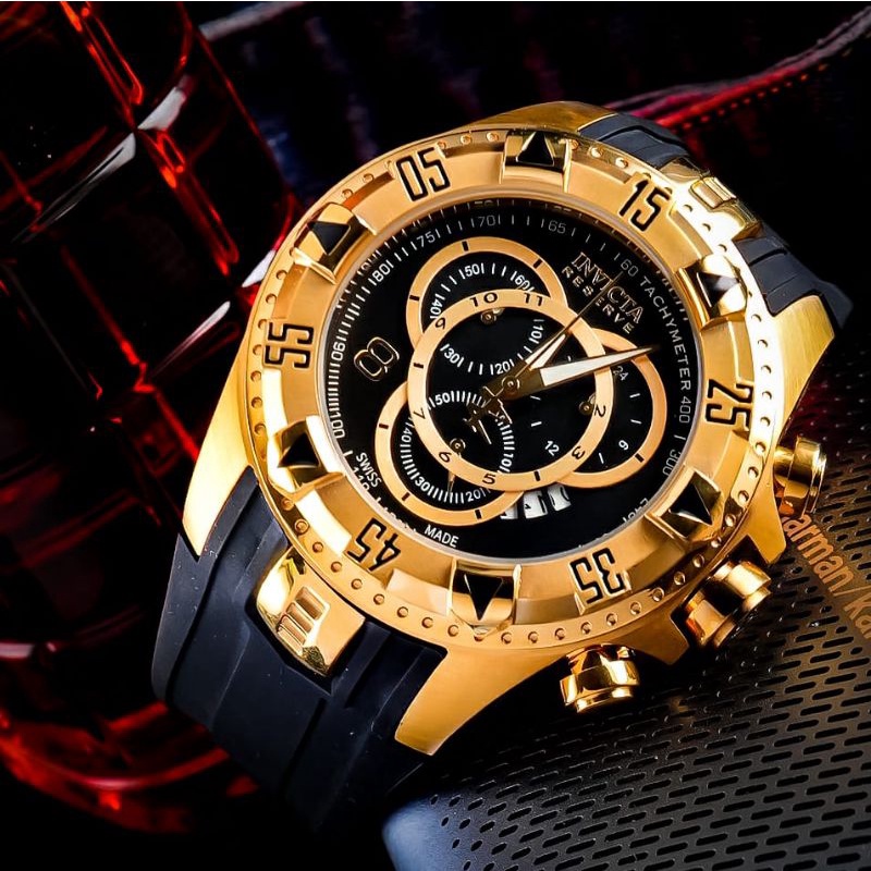 Jam Tangan Pria Merk Invicta Bold Rabber Stainless