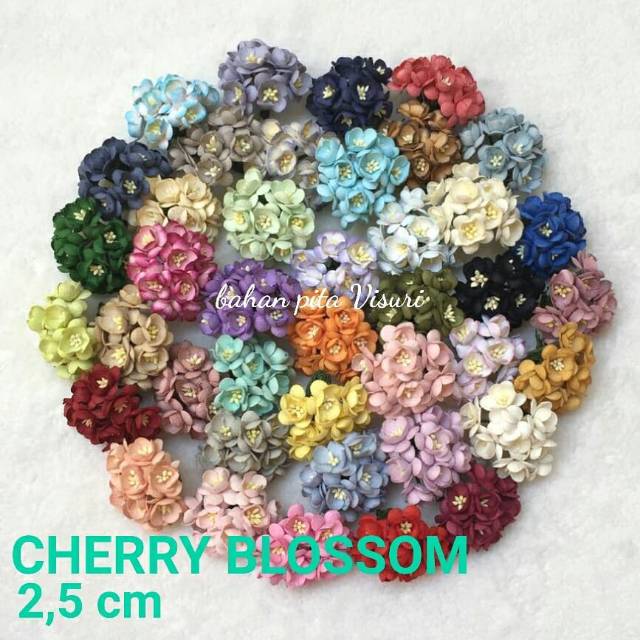 Paper Flower Cherry Blossom 2,5cm Seri A