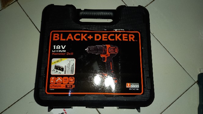 Cordless Black Decker Bdchd18k Bor Baterai 18v