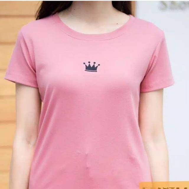 Fourfashion KAOS WANITA ONECK CROWN TEE I  TUMBLR TSHIRT BAHAN SPANDEX