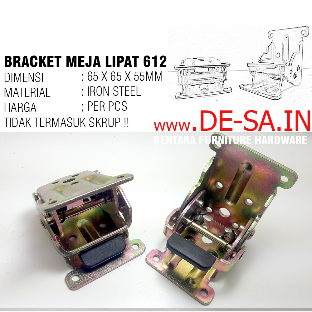 ML- 612 BRAKET KAKI MEJA LIPAT 612 ENGSEL SIKU SUDUT PENGUNCI PENCET MEJA SOFA RANJANG BED - Lot Locking Hinges Table Leg Fold Bracket Hinge