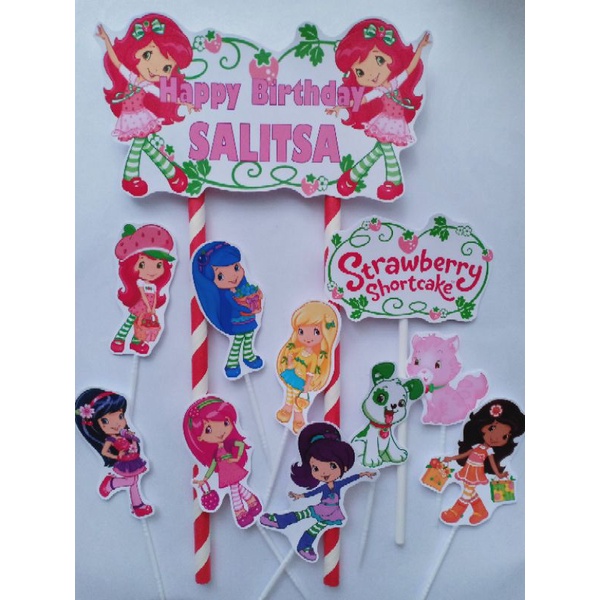 Jual TOPPER CAKE - HIASAN KUE ULANG TAHUN GAMBAR STRAWBERRY SHORTCAKE