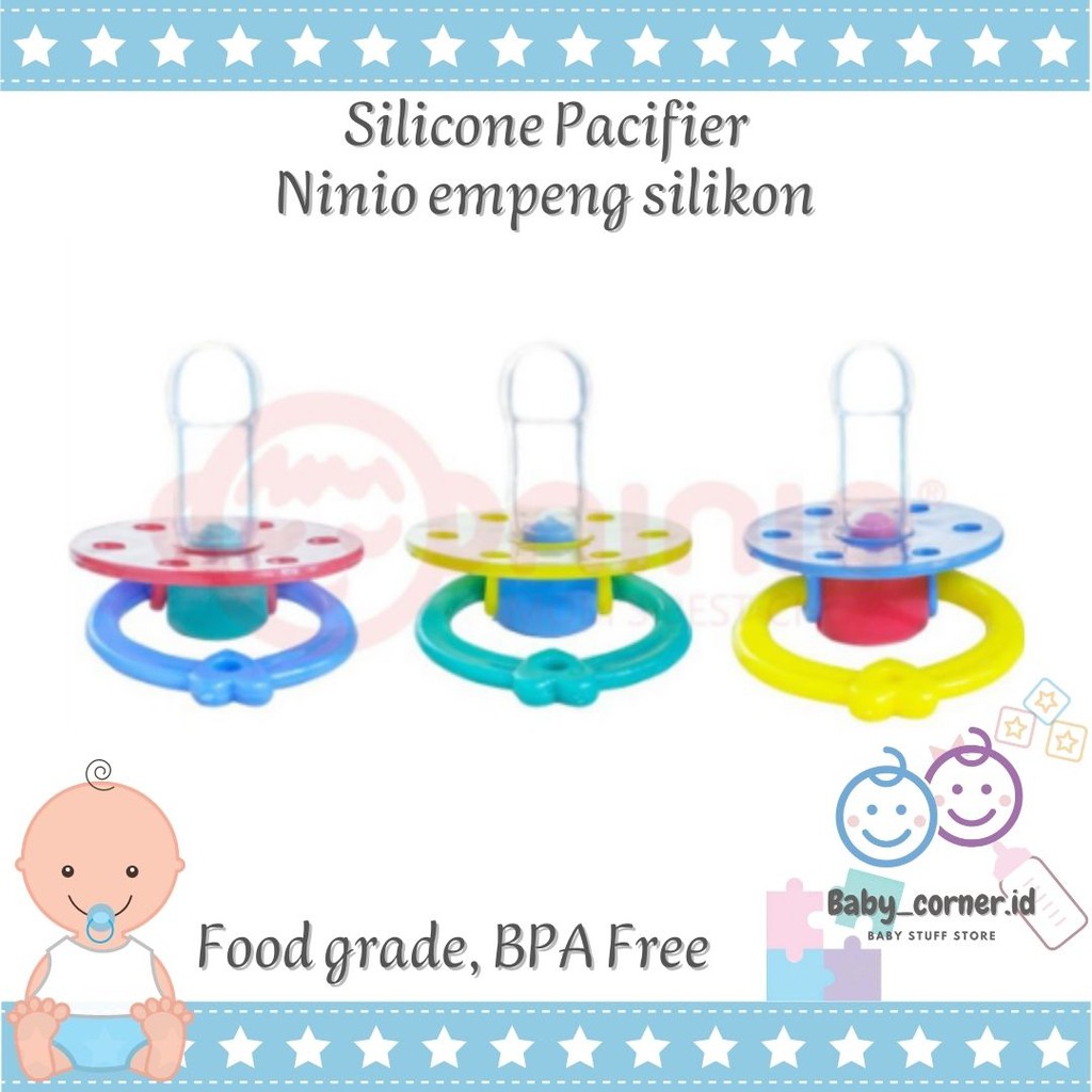 Empeng Silicone Silikon Pacifier Dot Full Aman Untuk Bayi Anak Ninio