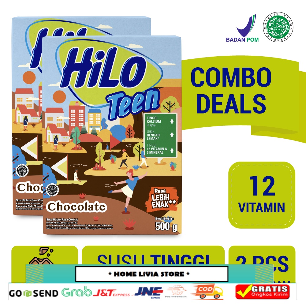 

Twin Pack - HiLo Teen Chocolate 500 gram - Susu Tinggi Kalsium Rendah Lemak