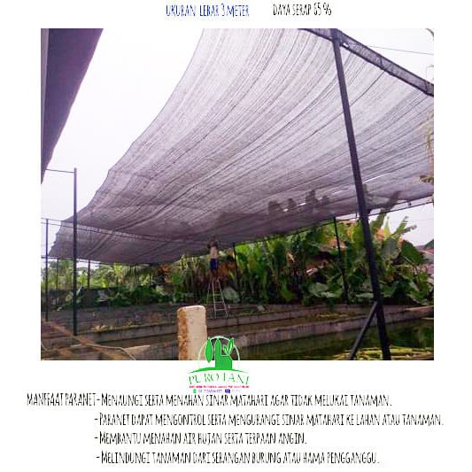 Paranet shading net nylon uv 65% untuk naungan tanaman