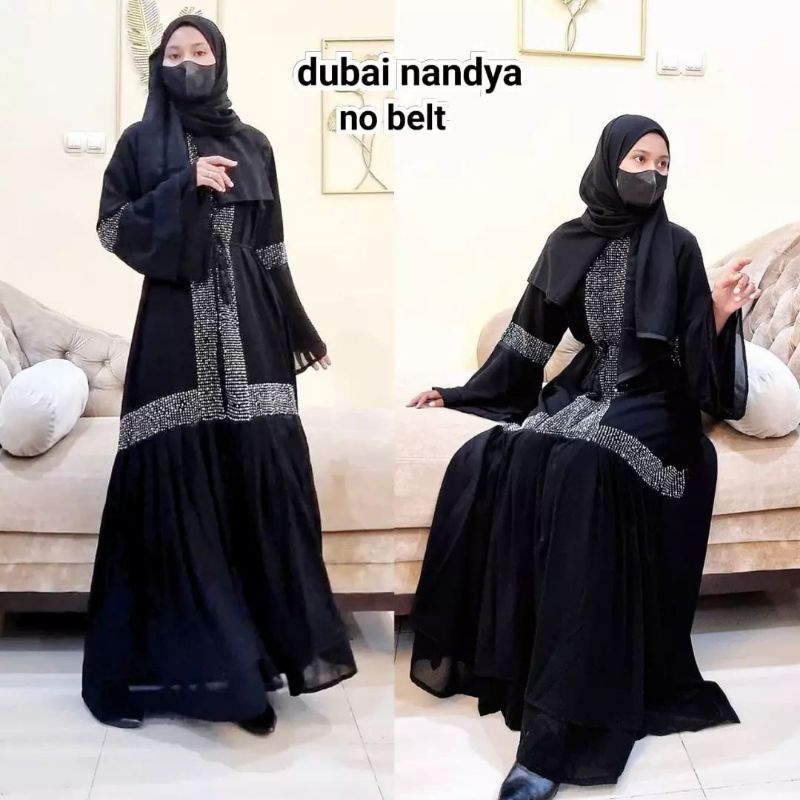 Gallery Exclusive Abaya Hitam Gamis Bordir Turkey Dubai Nandya