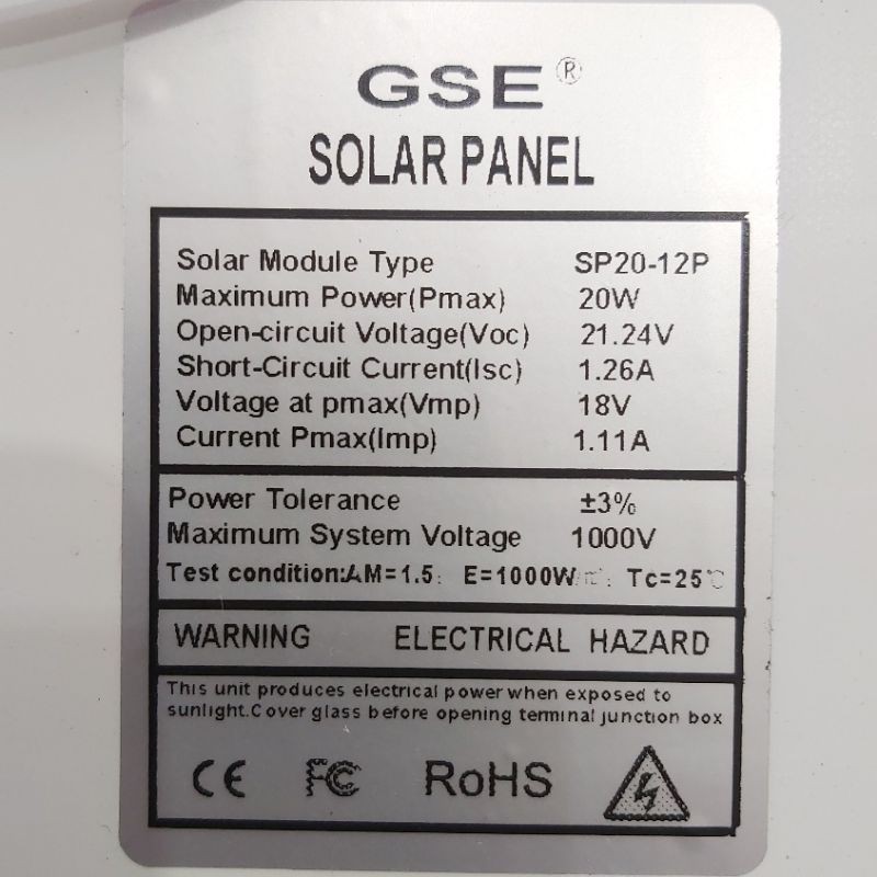 (BISA COD) Panel Surya GSE 450x360x18 Solar Panel DC