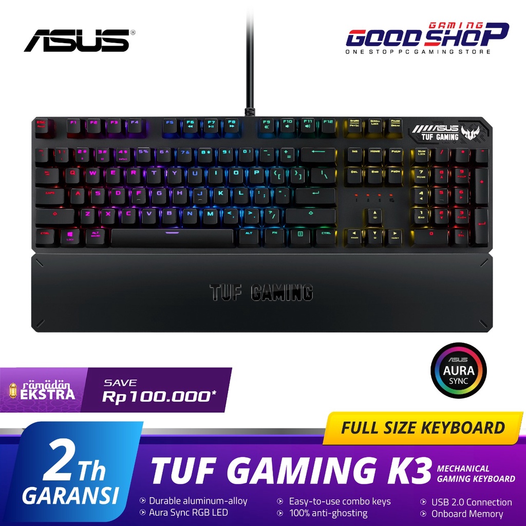 Asus TUF Gaming K3 / K-3 RGB Mechanical Keyboard with N-key rollover