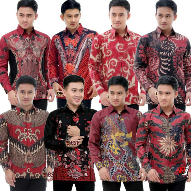 Harga Gila Kemeja Batik Pria Lengan Panjang Batik Merah Size M L Xl Xxl  Bswart Hrb026 7WY3O5YFn8LRok