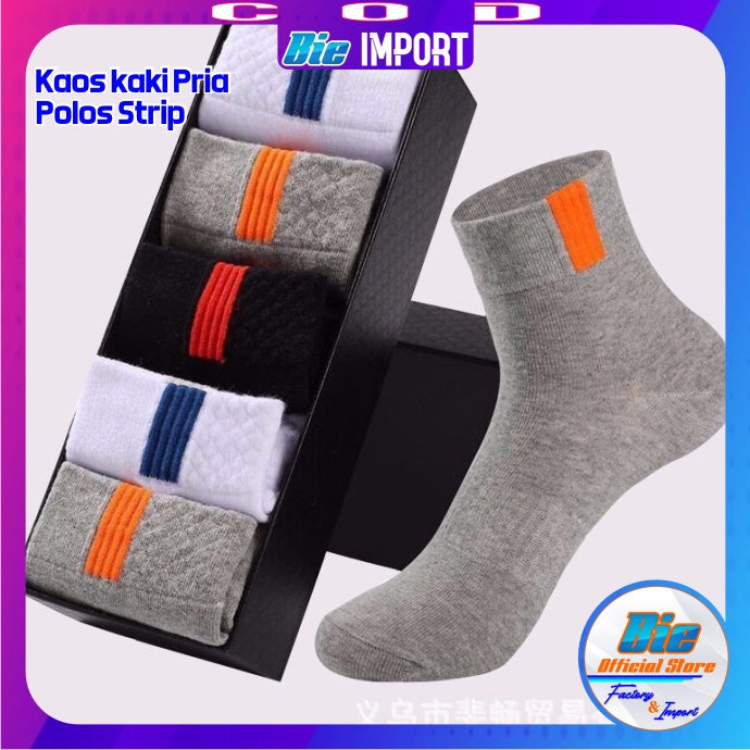 Kaos Kaki Pria Polos Strip Impor Best Seller