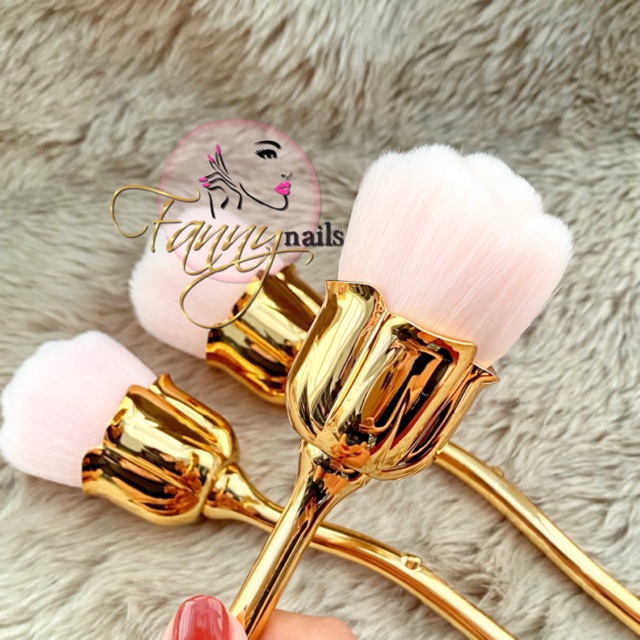 Flower dust brush premium / kuas sikat kuku nailart flower gold hiasan ruang tamu