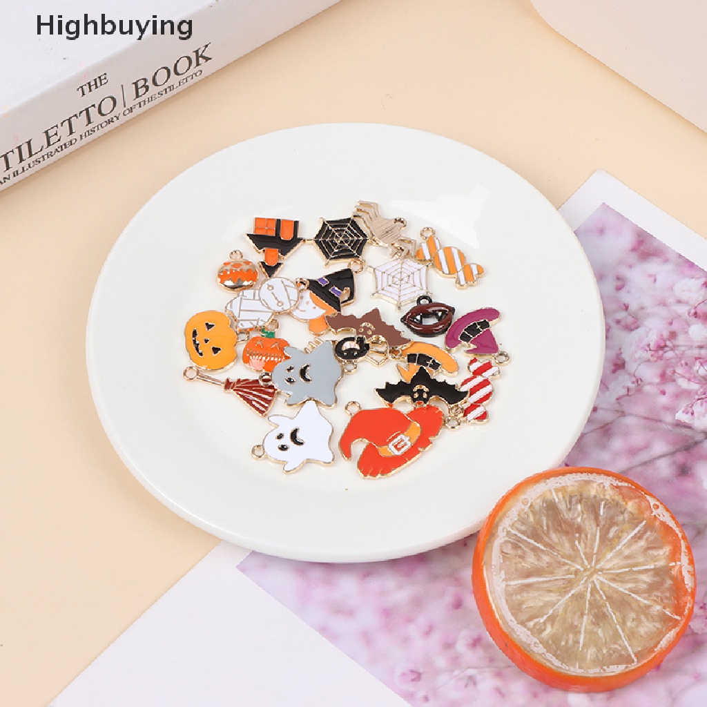 Hbid 21Pcs Liontin Aneka Bentuk Tema Halloween Untuk DIY Perhiasan