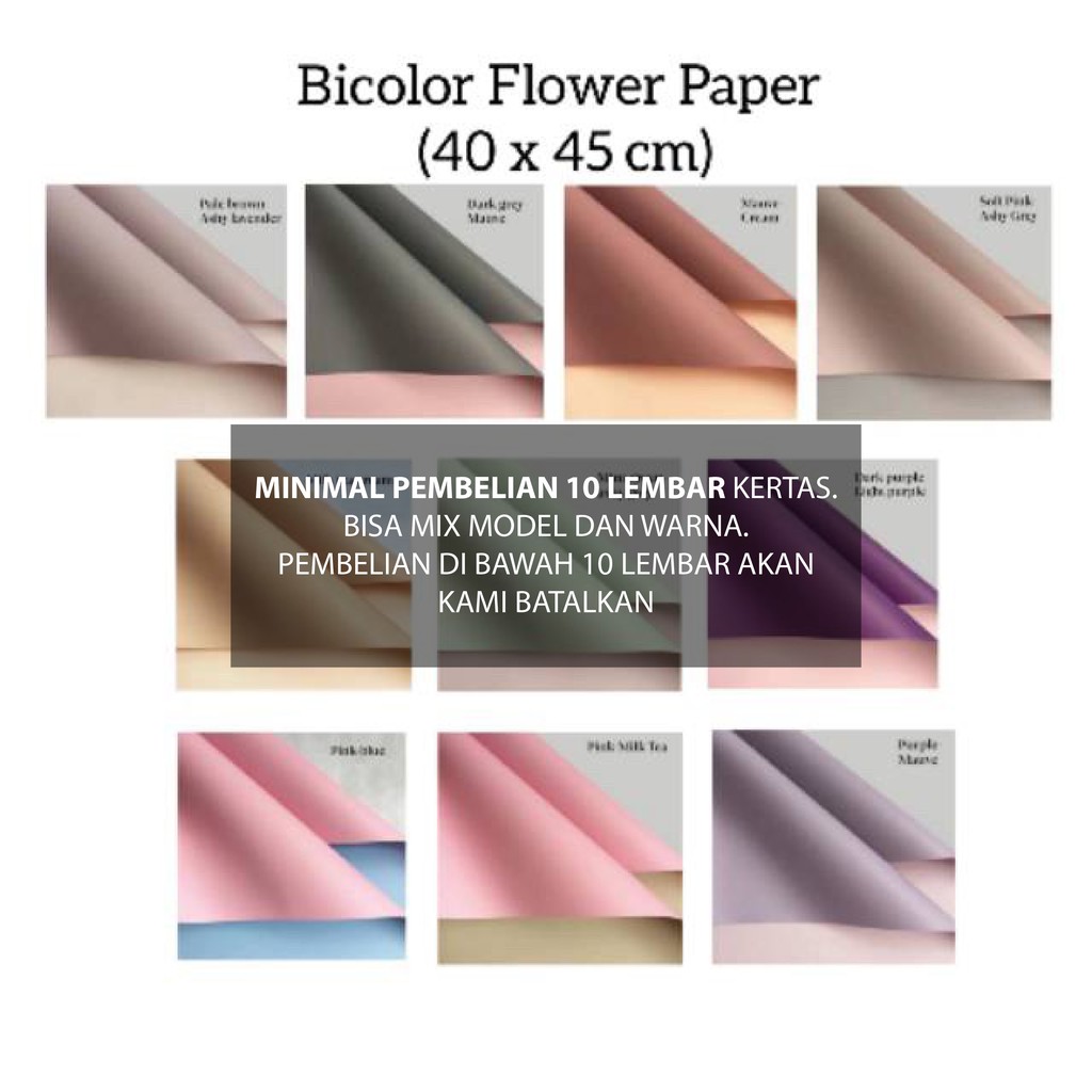 Jual [40x45CM] Flower wrapping paper kertas bunga cellophane bicolor
