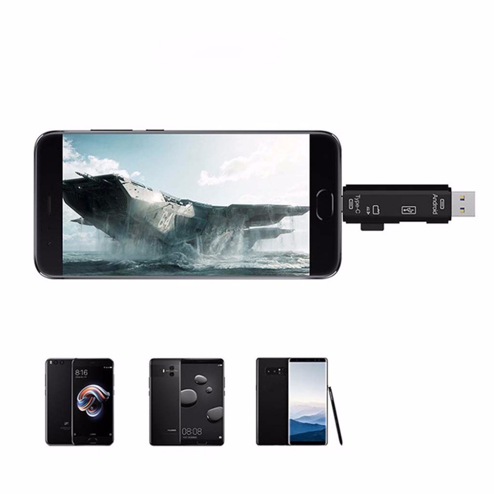 OTG Card Reader USB Type C Micro USB - D-188 - Black