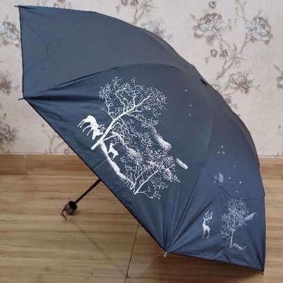 FELWINSHOP Payung Lipat 3 Motif Tree and Dear