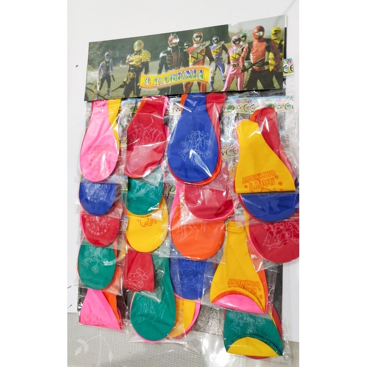 Balon bulat 7 inch  lembaran isi 3psc x20