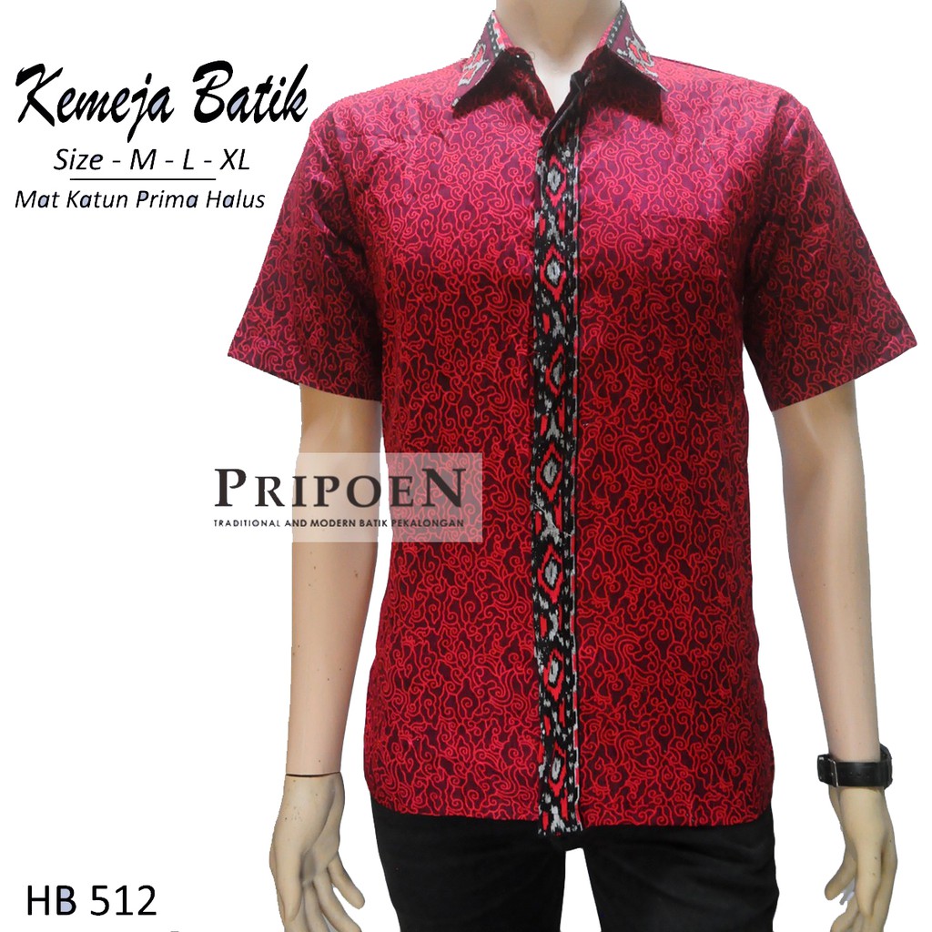 KEMEJA BATIK MOTIF MEGA MENDUNG WARNA BIRU DAN MERAH Shopee Indonesia