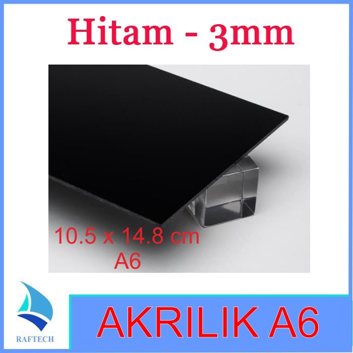 Akrilik A6 Lembaran 3mm Acrylic 3 mm Hitam Solid Marga Cipta