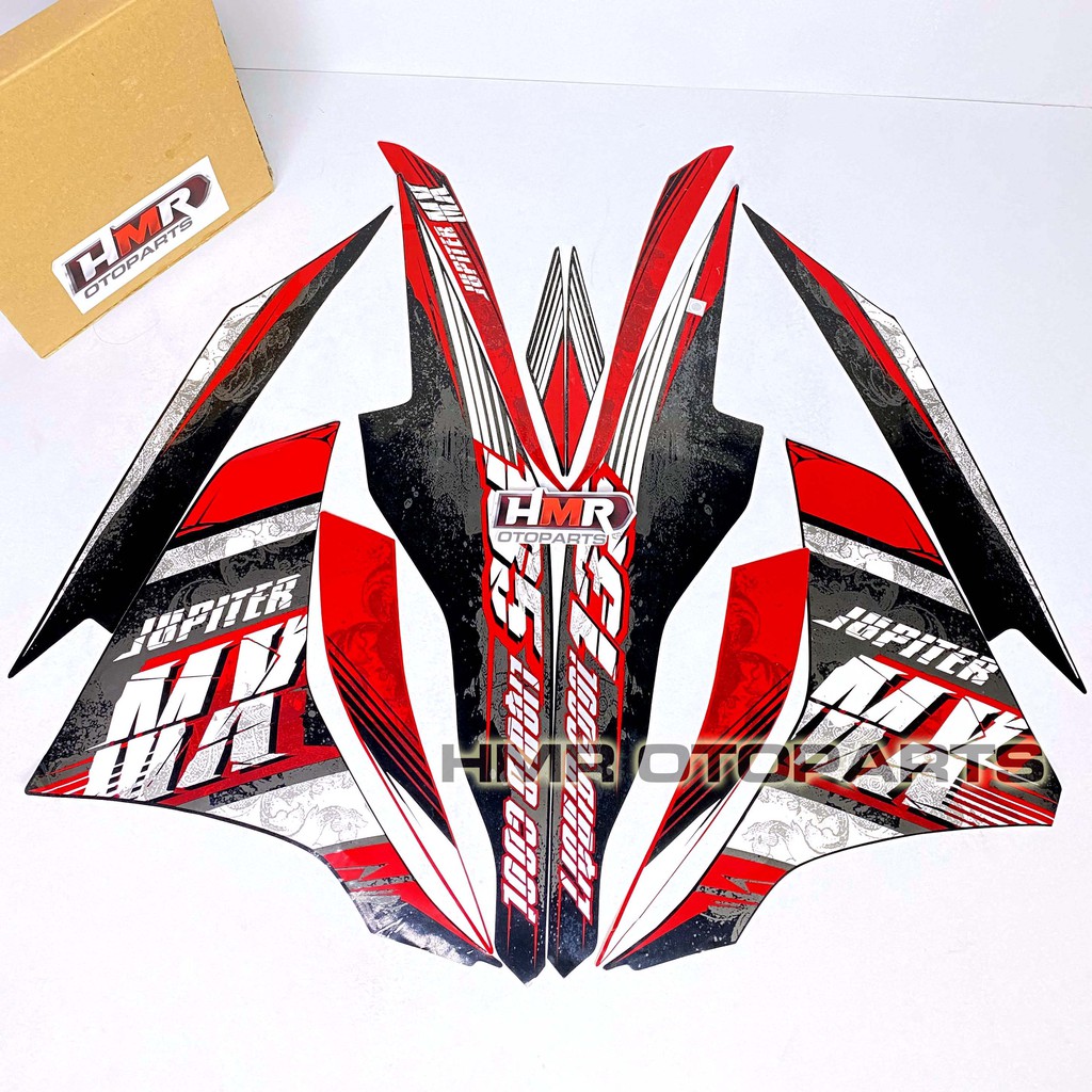 Striping Yamaha Jupiter MX NEW 135 2013 Stiker Body Standar - Hitam Merah