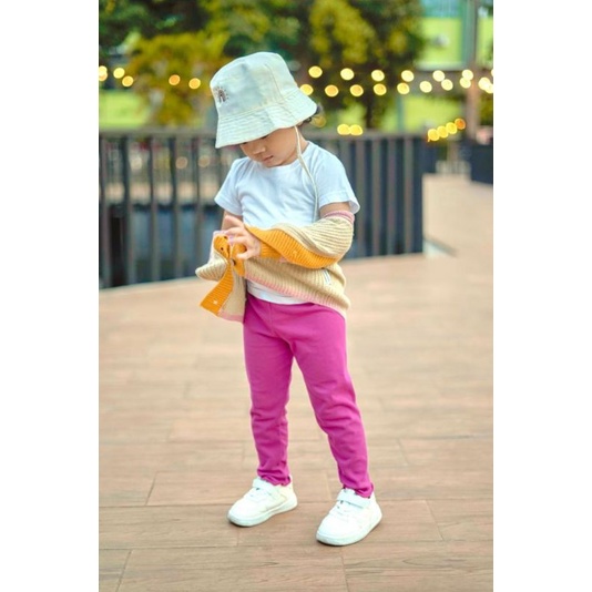 LEGGING ANAK POLOS KATUN RIB HALUS 1-5TH