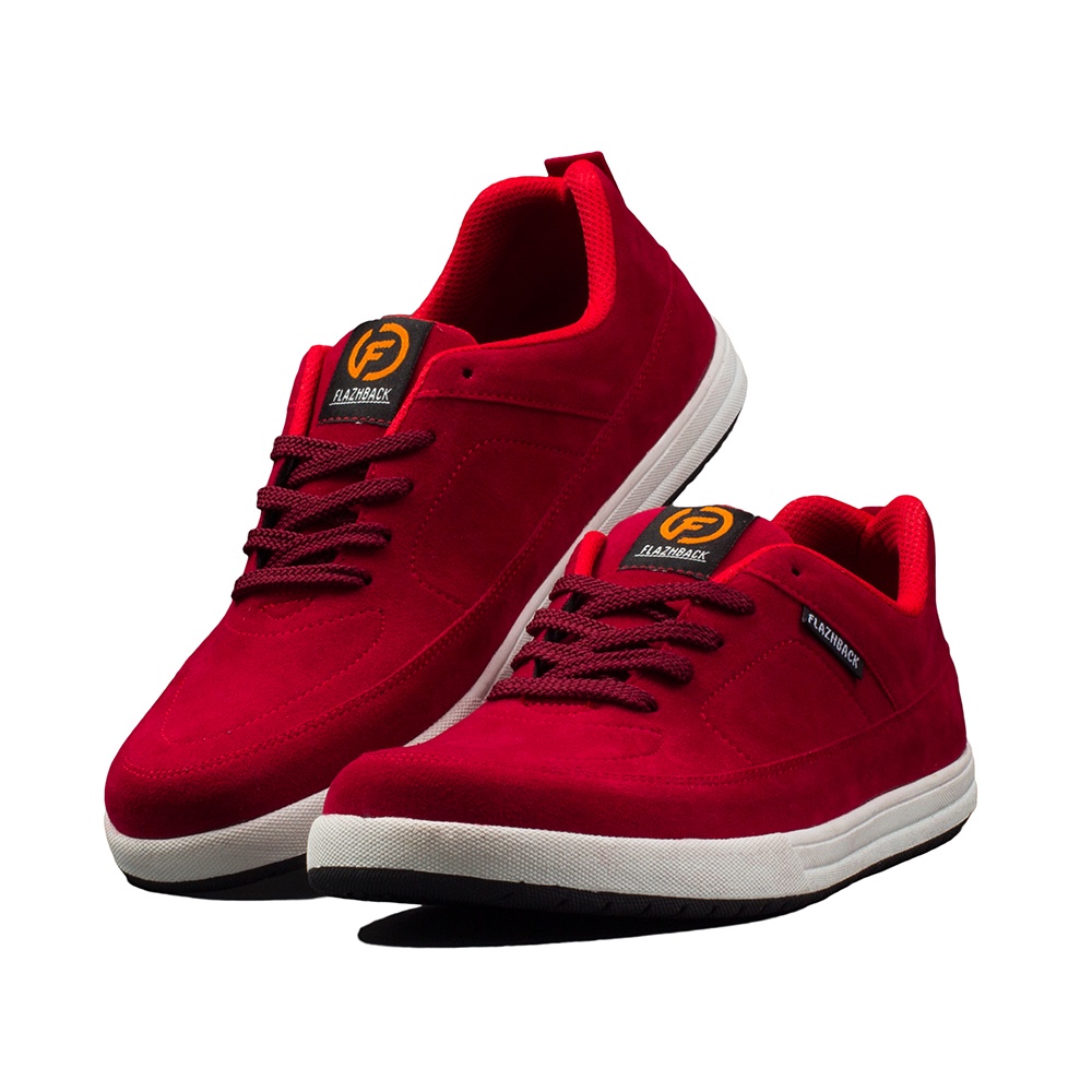 CHARLES BLACK |ManNeedMe x FLAZHBACK| Sepatu Sneakers Pria Casual Shoes ORIGINAL-Maroon