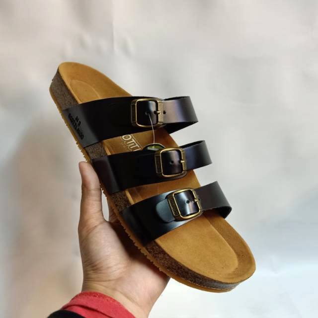 Sandal Kulit Pria Scotlando N 3 Black