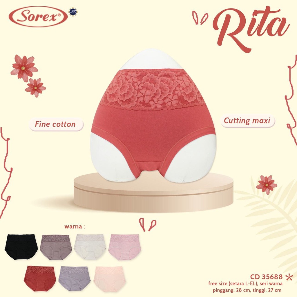 Sorex - Celana Dalam Wanita Sorex Renda Premium / CD Brokat /CD Renda Free Size Setara L - EL (35688